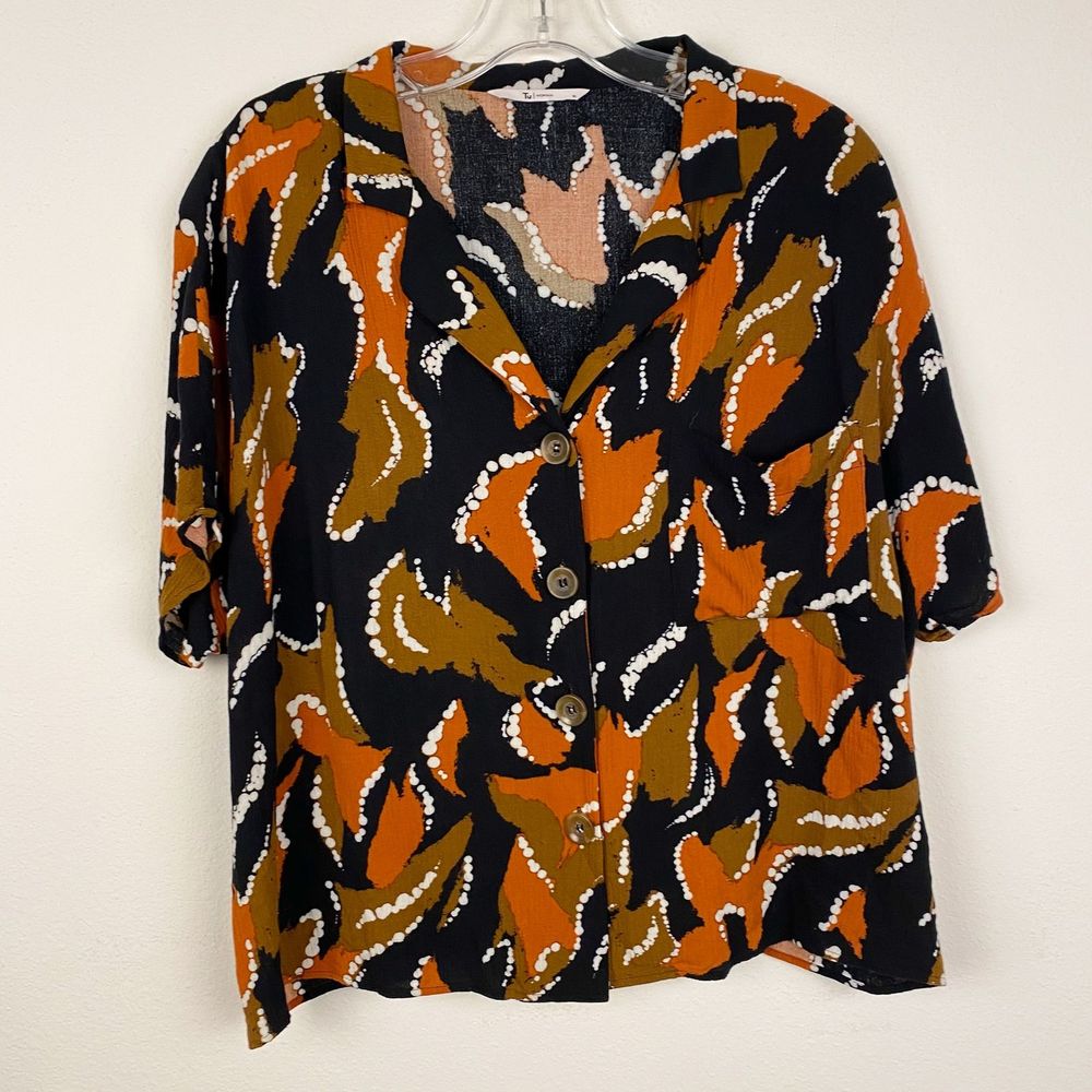 TU Woman Brown & Orange Patterned Blouse